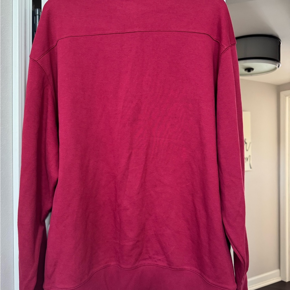 Roundtree & Yorke Men's Red Half-Zip Sweater - Picture 3 of 4
